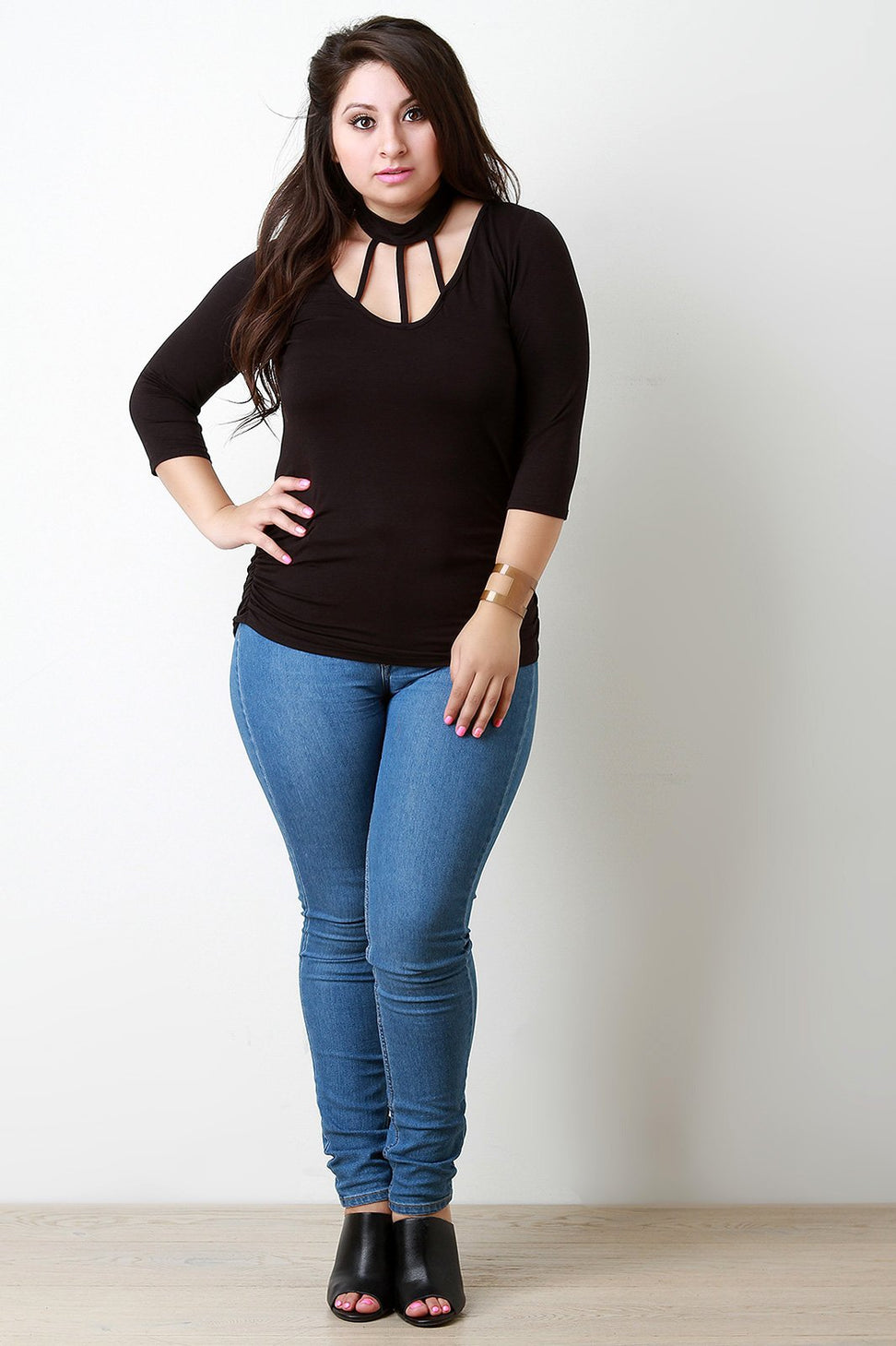 Strappy Caged Yoke Choker Banded Top