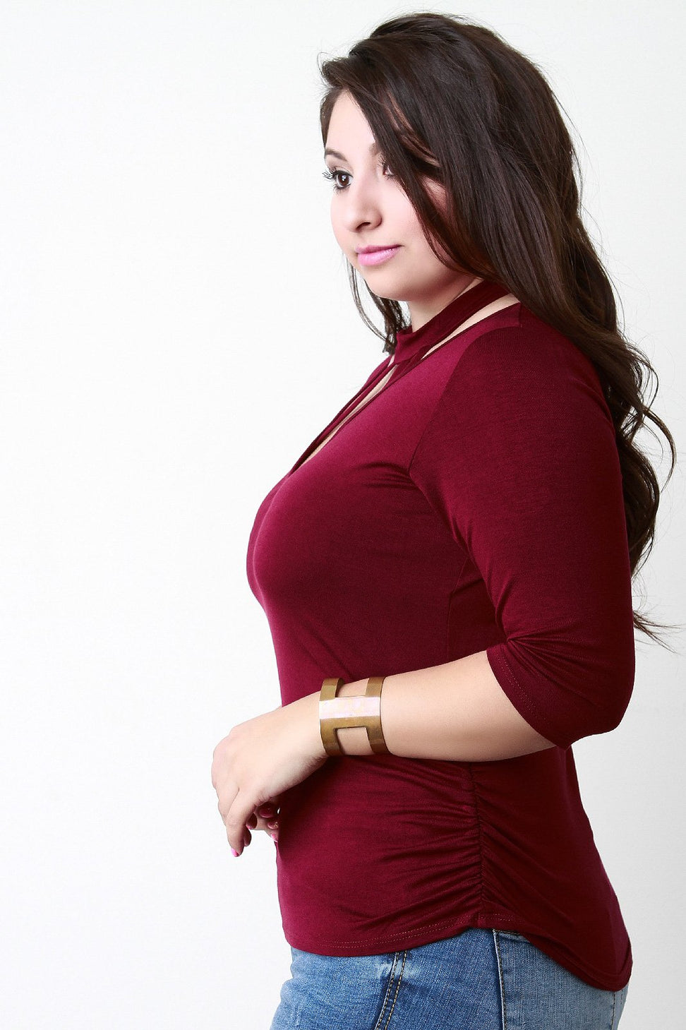 Strappy Caged Yoke Choker Banded Top