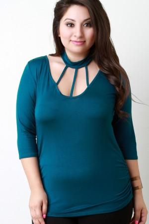 Strappy Caged Yoke Choker Banded Top