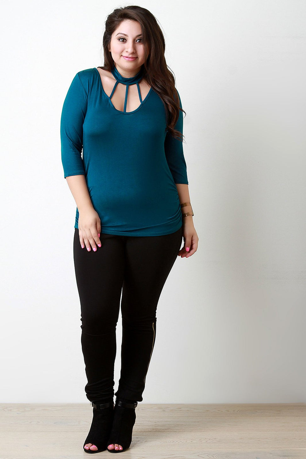 Strappy Caged Yoke Choker Banded Top