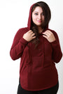 Soft Knit Rounded Hem Hoodie
