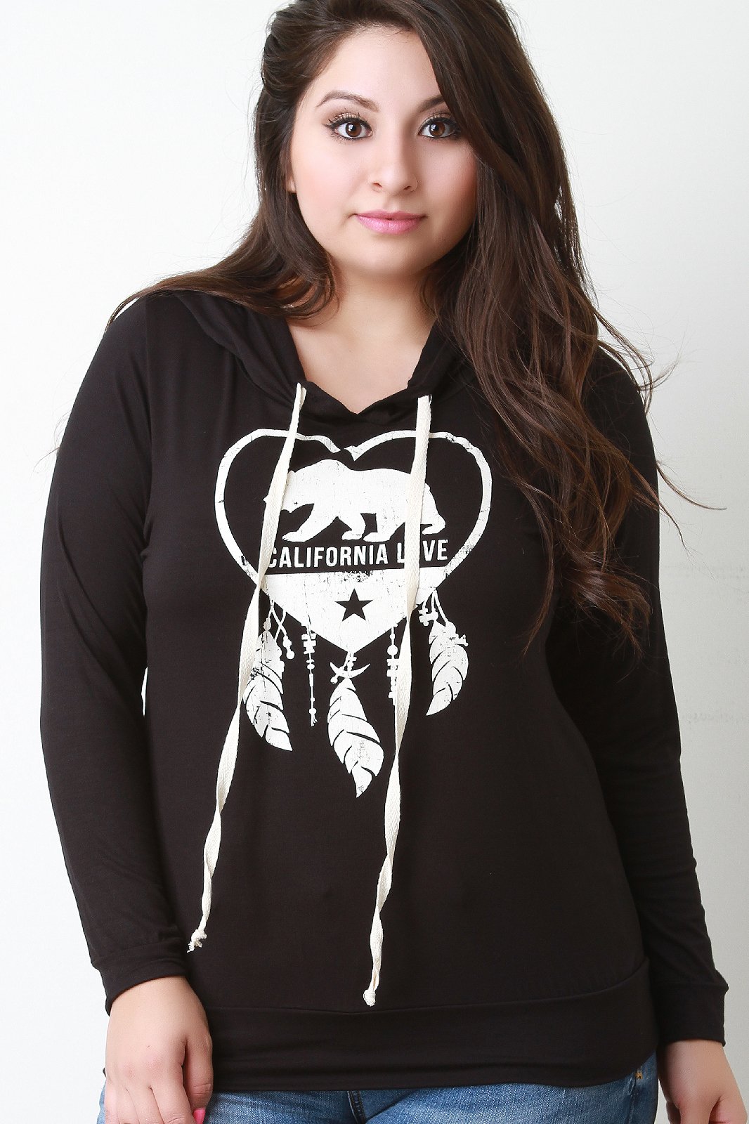 California Love and Dreaming Hooded Long Sleeve Tee
