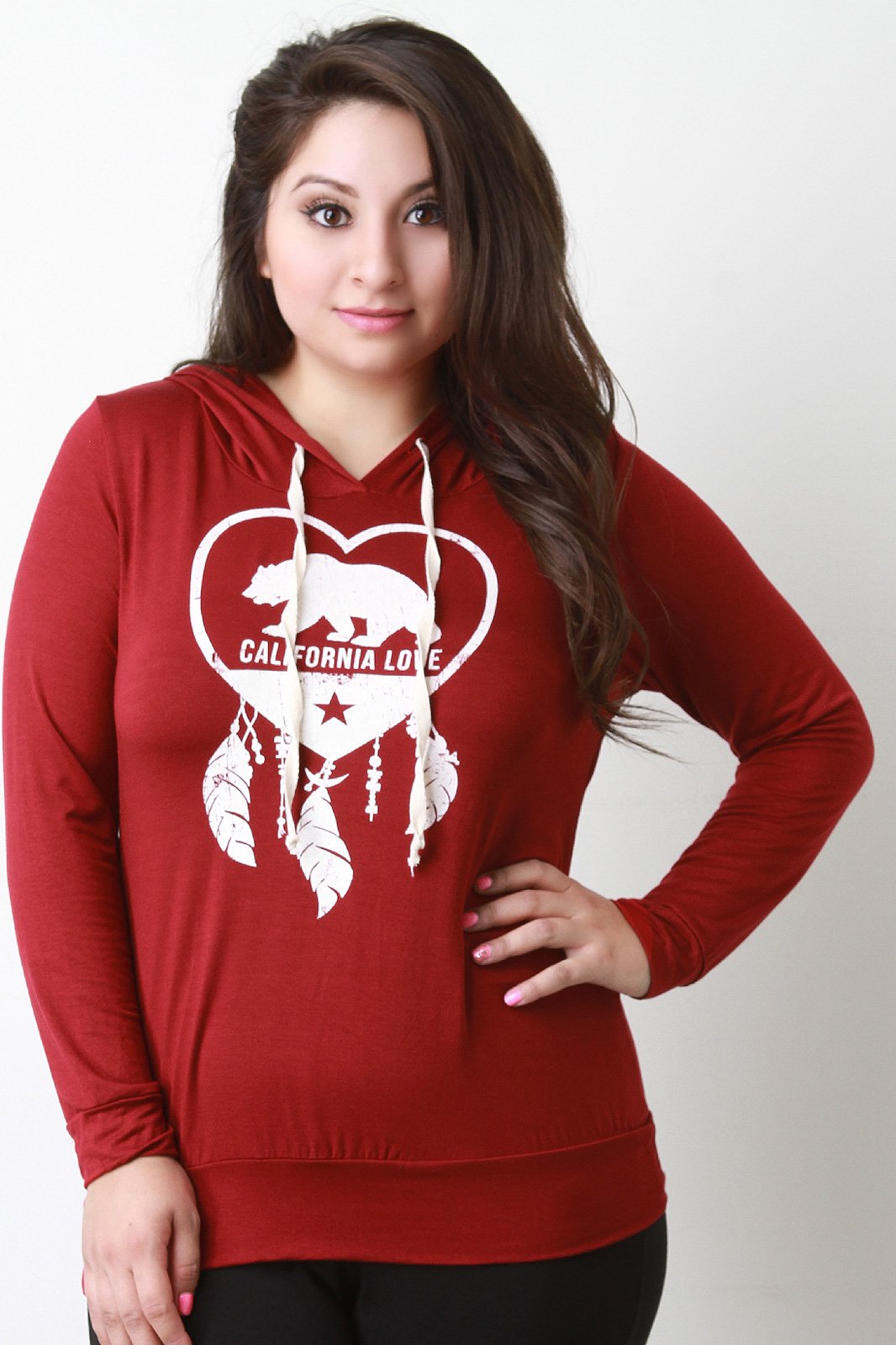 California Love and Dreaming Hooded Long Sleeve Tee