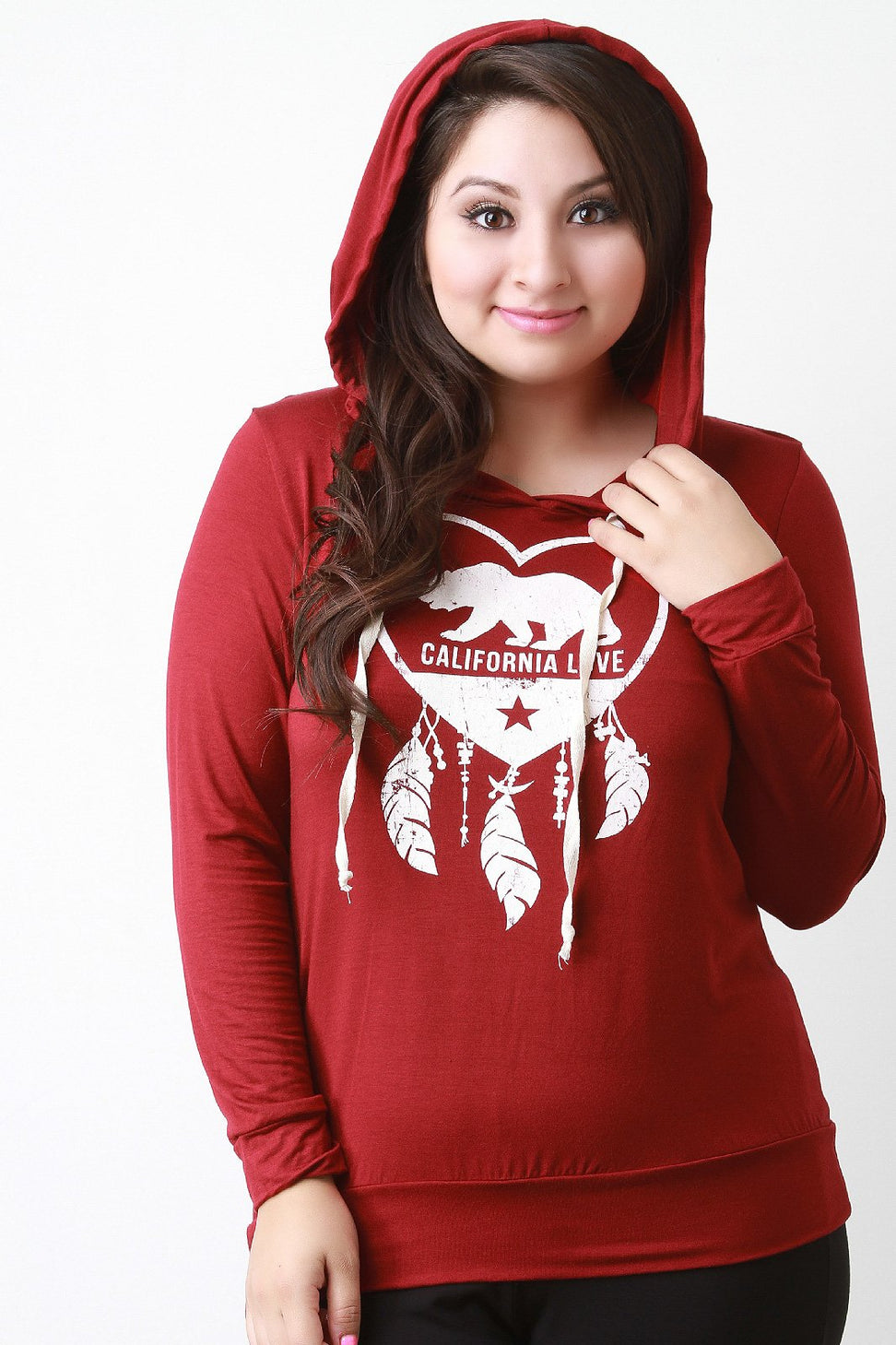 California Love and Dreaming Hooded Long Sleeve Tee