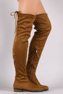 Suede Slim Lace-Tie Riding Over-The-Knee Boots