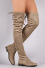 Suede Slim Lace-Tie Riding Over-The-Knee Boots