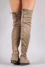 Suede Slim Lace-Tie Riding Over-The-Knee Boots