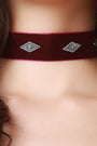 Concho Studs Velvet Choker Necklace