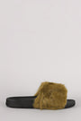 Open Toe Furry Slide Sandal