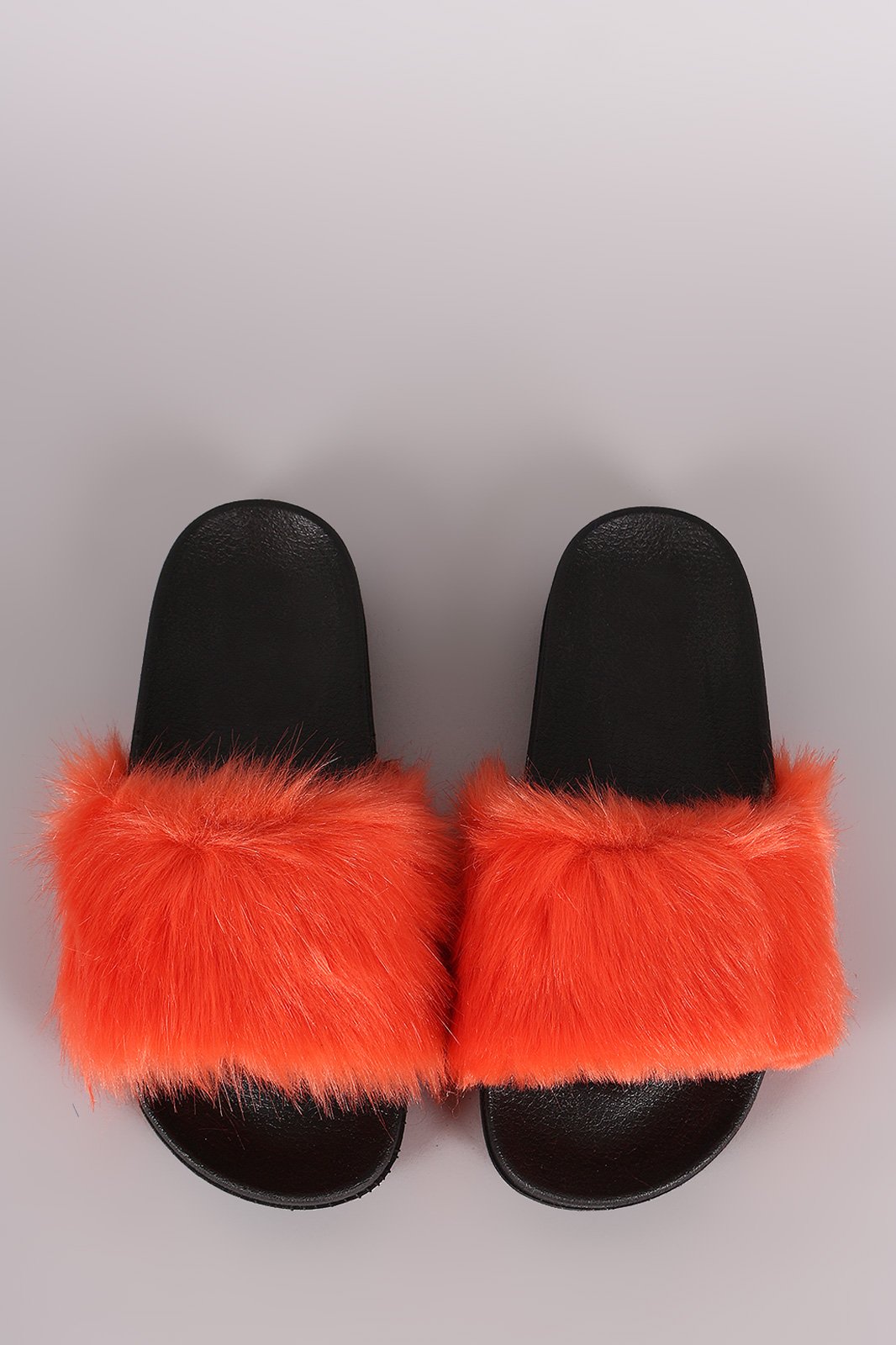 Open Toe Furry Slide Sandal