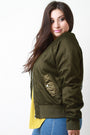Fishnet Mesh Pocketed Zip-Up Bomber Jacket - NoveltyOne