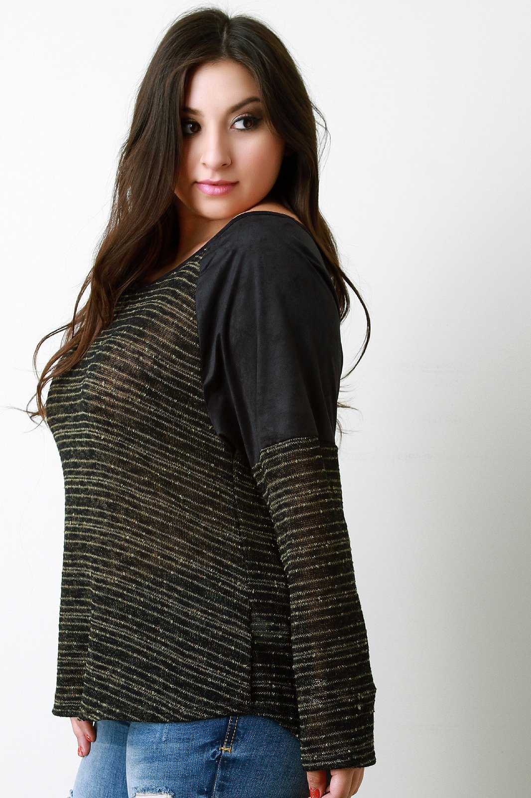 Brush Your Suede Shoulders Off Long Sleeve Top