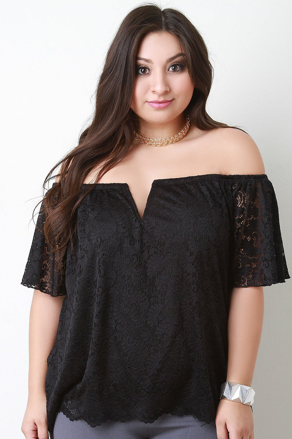 Floral Lace Bardot Top