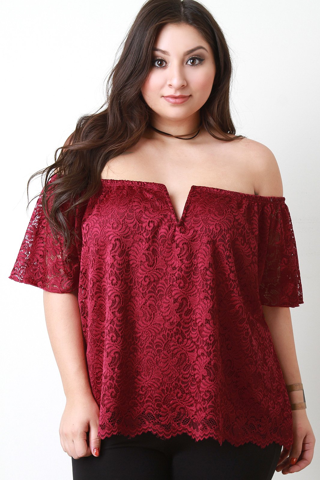 Floral Lace Bardot Top
