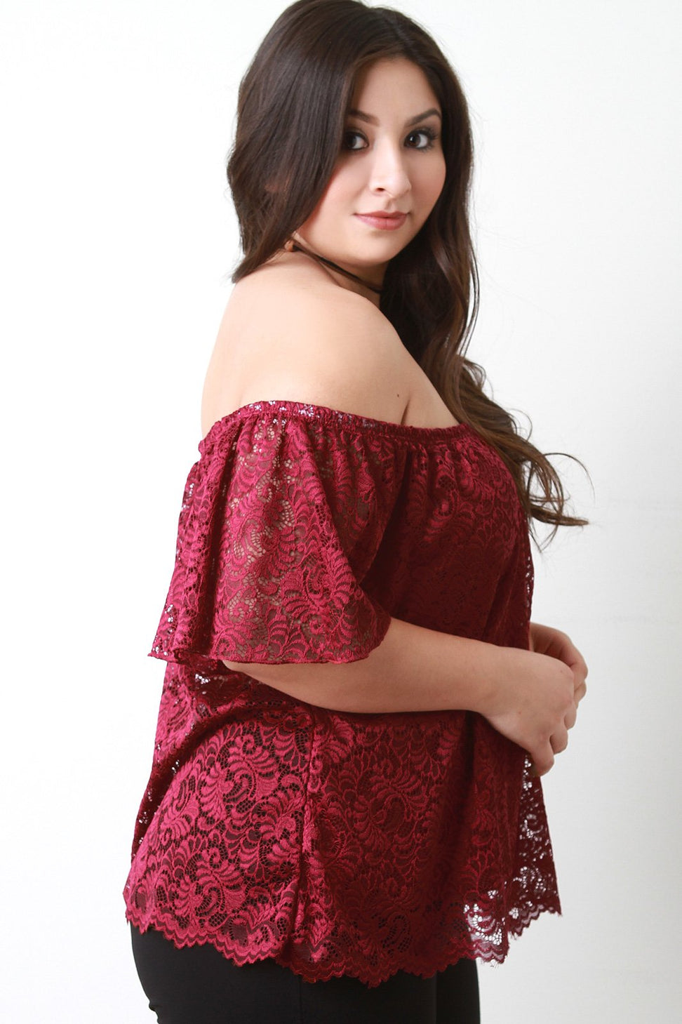 Floral Lace Bardot Top