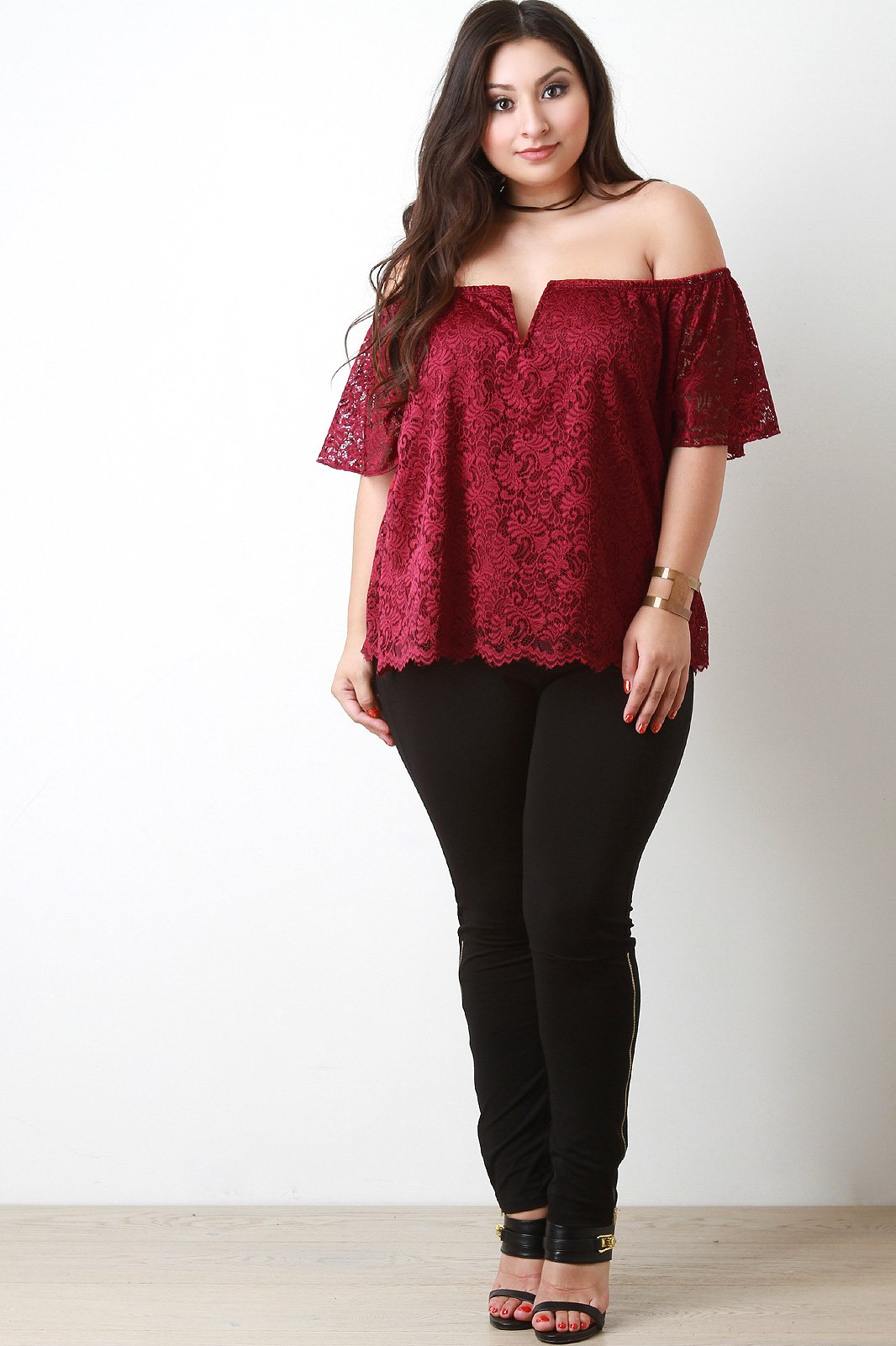 Floral Lace Bardot Top
