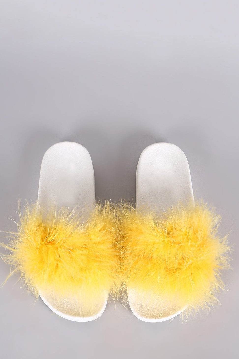 Shoe Republic LA Feathers Open Toe Slide Sandal