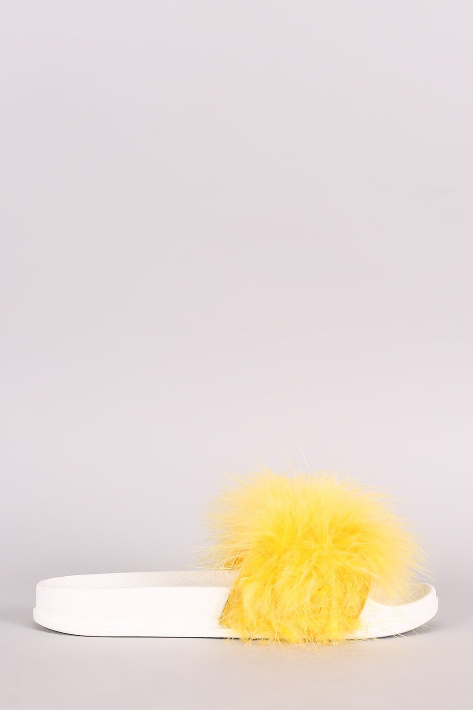 Shoe Republic LA Feathers Open Toe Slide Sandal