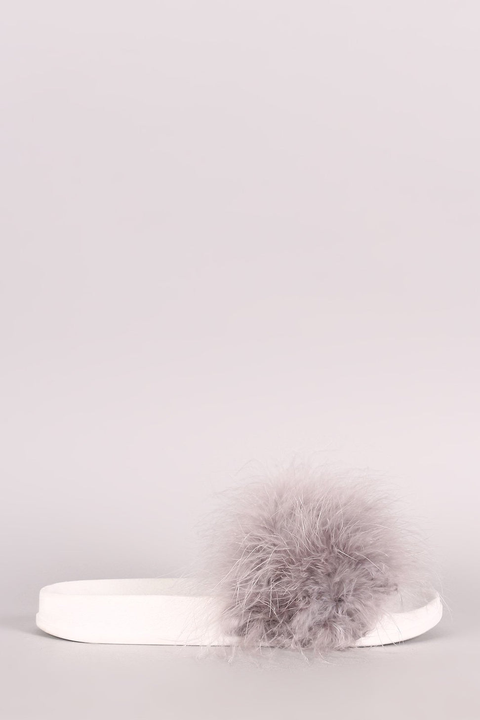 Shoe Republic LA Feathers Open Toe Slide Sandal