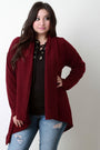 Loose Knit Draped Wide Collar Cardigan - NoveltyOne
