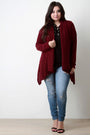 Loose Knit Draped Wide Collar Cardigan