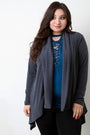 Loose Knit Draped Wide Collar Cardigan - NoveltyOne