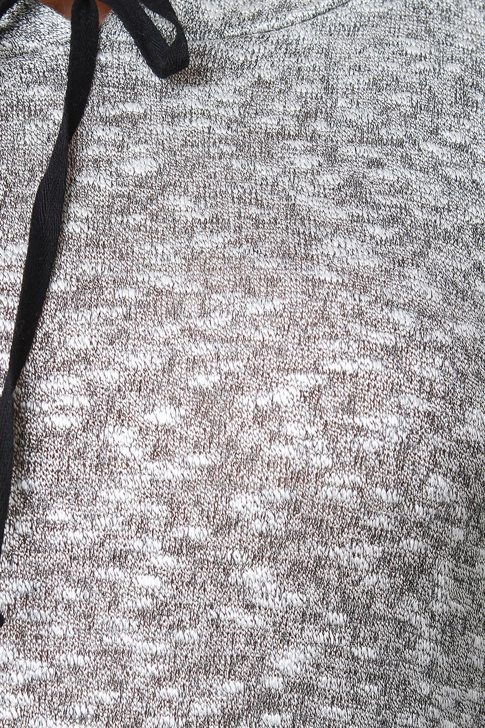 Marled Knit Hooded Long Sleeve Sweater