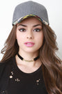 Wool Plaid Brim Baseball Cap