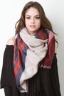Geo Pattern Woven Square Frayed Scarf - NoveltyOne