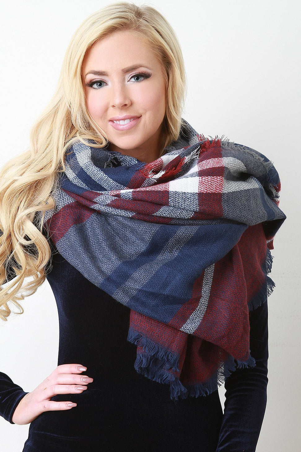 Girly Stripes Square Frayed Scarf - NoveltyOne