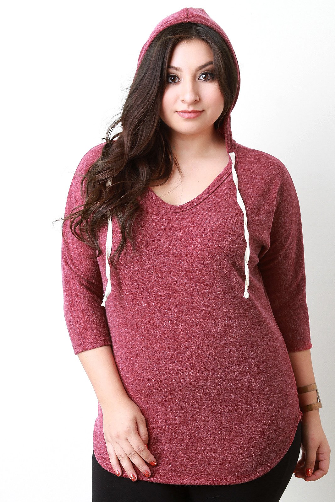 Casual Hooded Dolman Sleeve Sweater