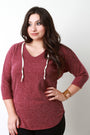 Casual Hooded Dolman Sleeve Sweater