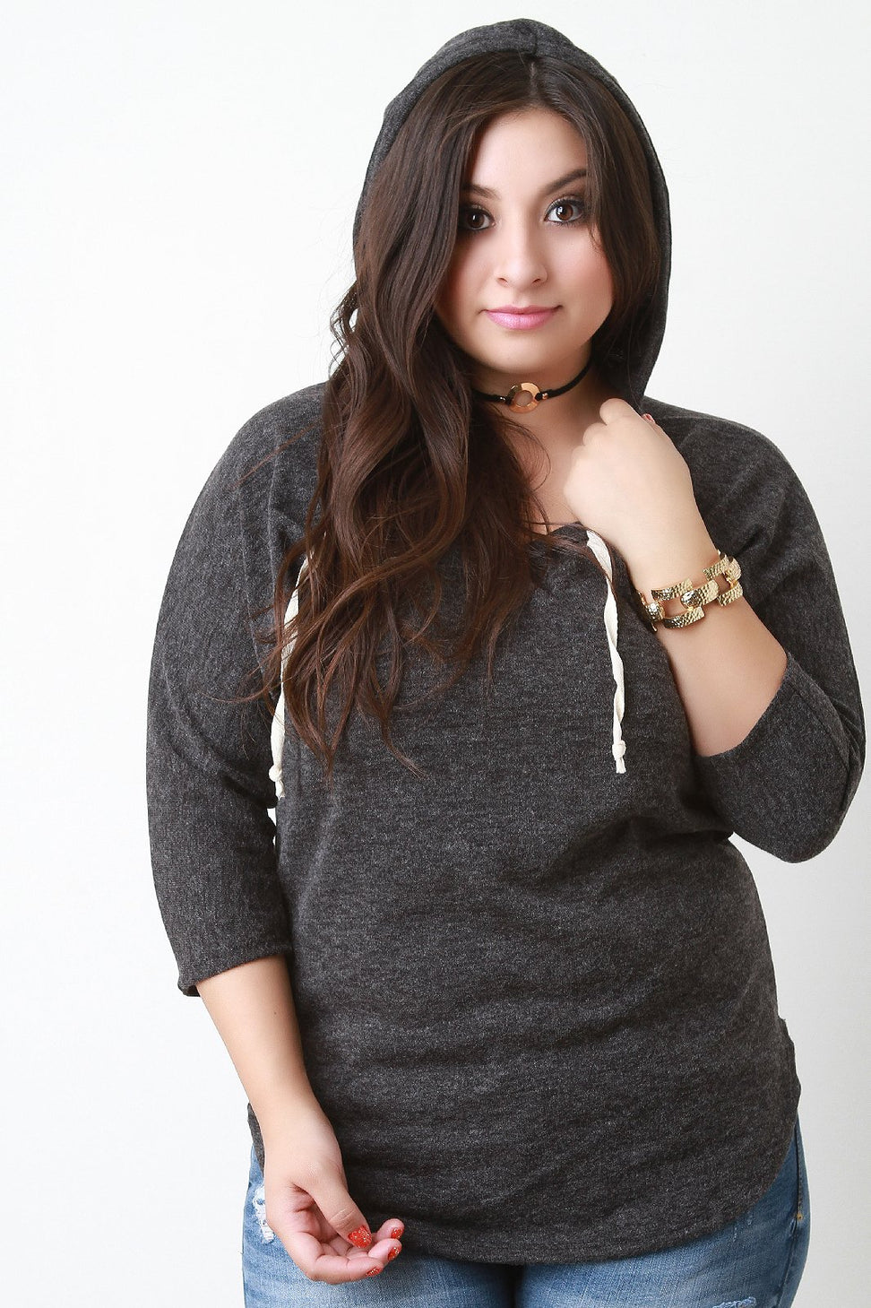 Casual Hooded Dolman Sleeve Sweater