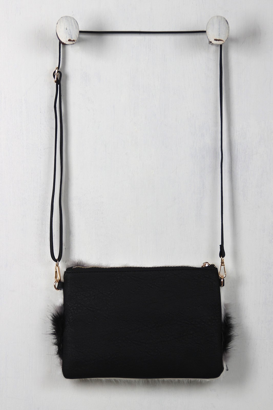 Faux Fur Striped Crossbody Bag