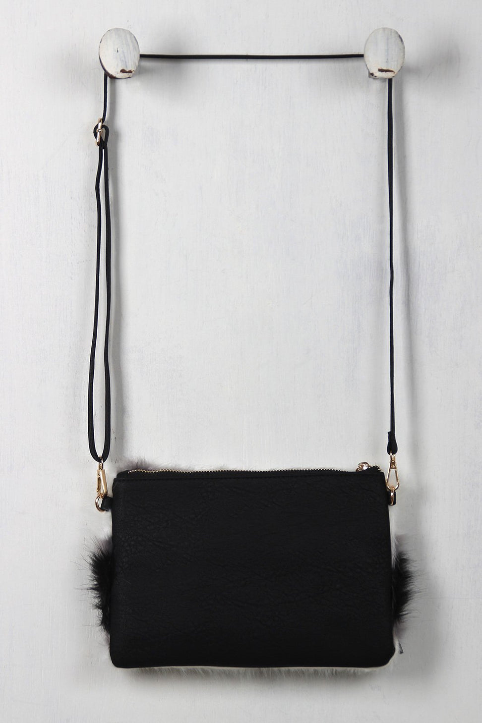 Faux Fur Striped Crossbody Bag