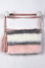 Faux Fur Striped Crossbody Bag