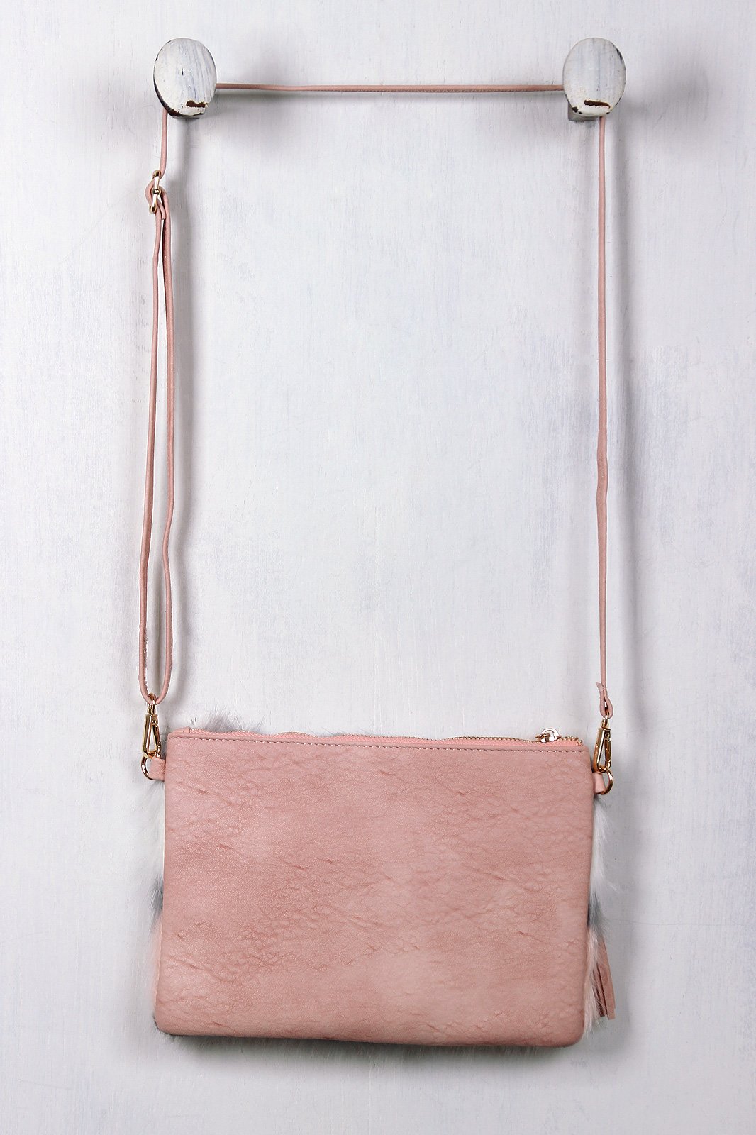 Faux Fur Striped Crossbody Bag