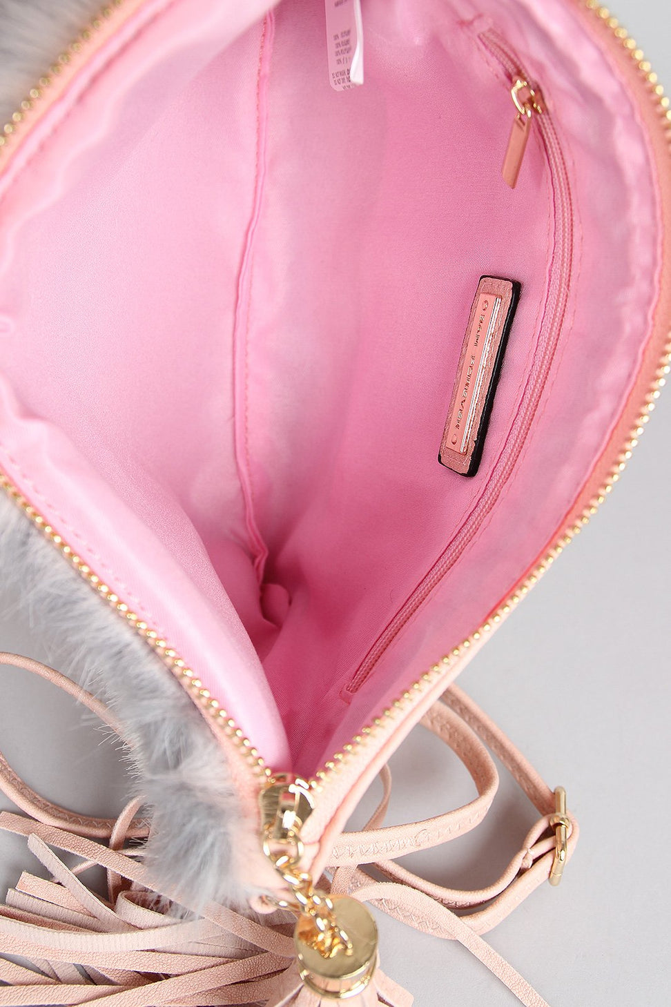 Faux Fur Striped Crossbody Bag