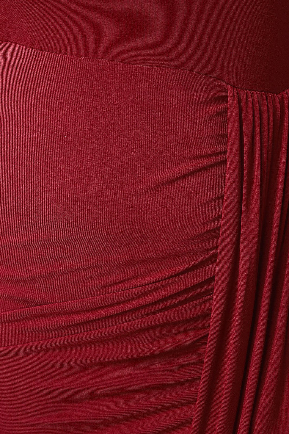 Cold Shoulder Draped Skirt Maxi Dress