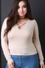 Crisscross V-Neck Long Sleeves Top