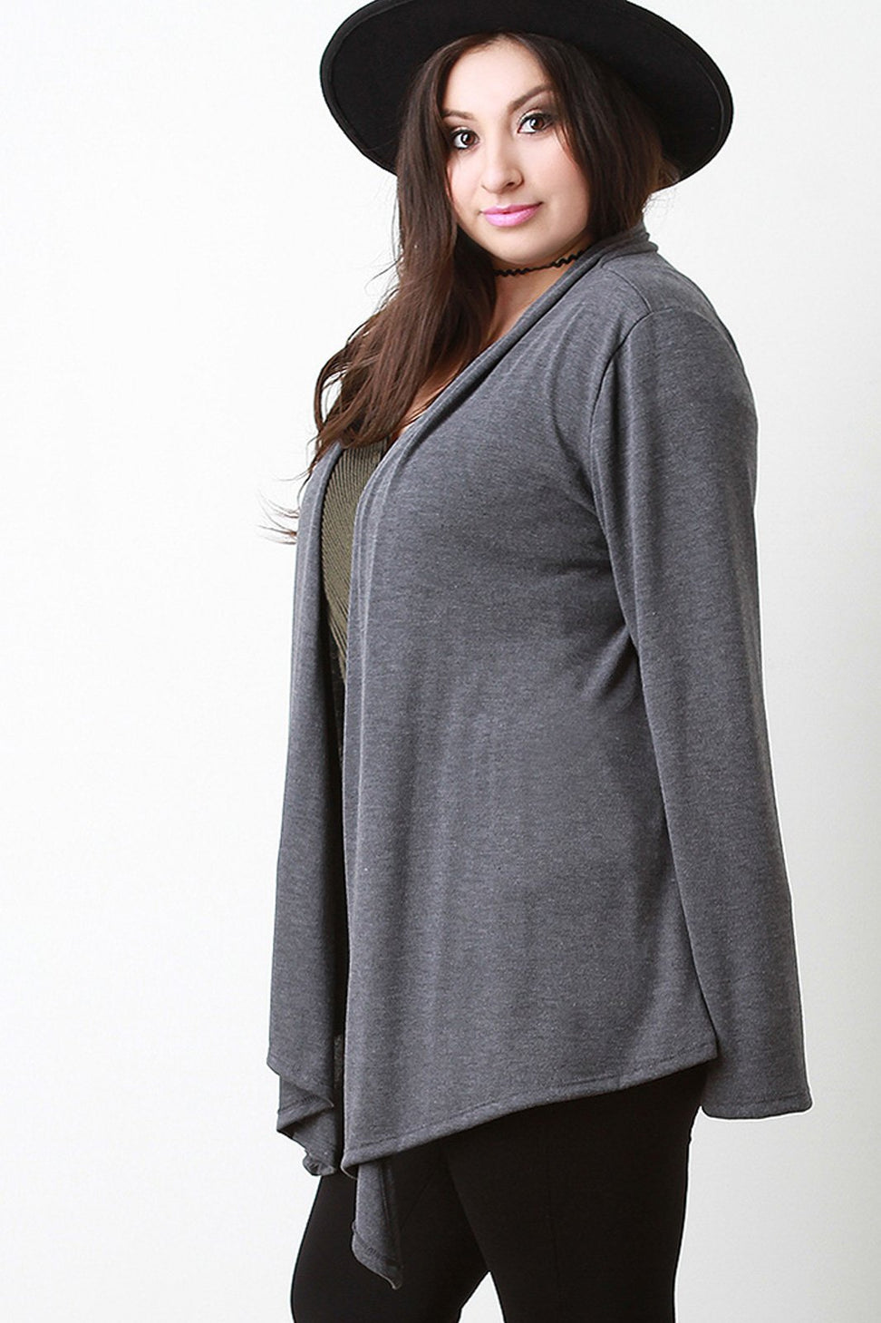 Open Front Draped Cardigan