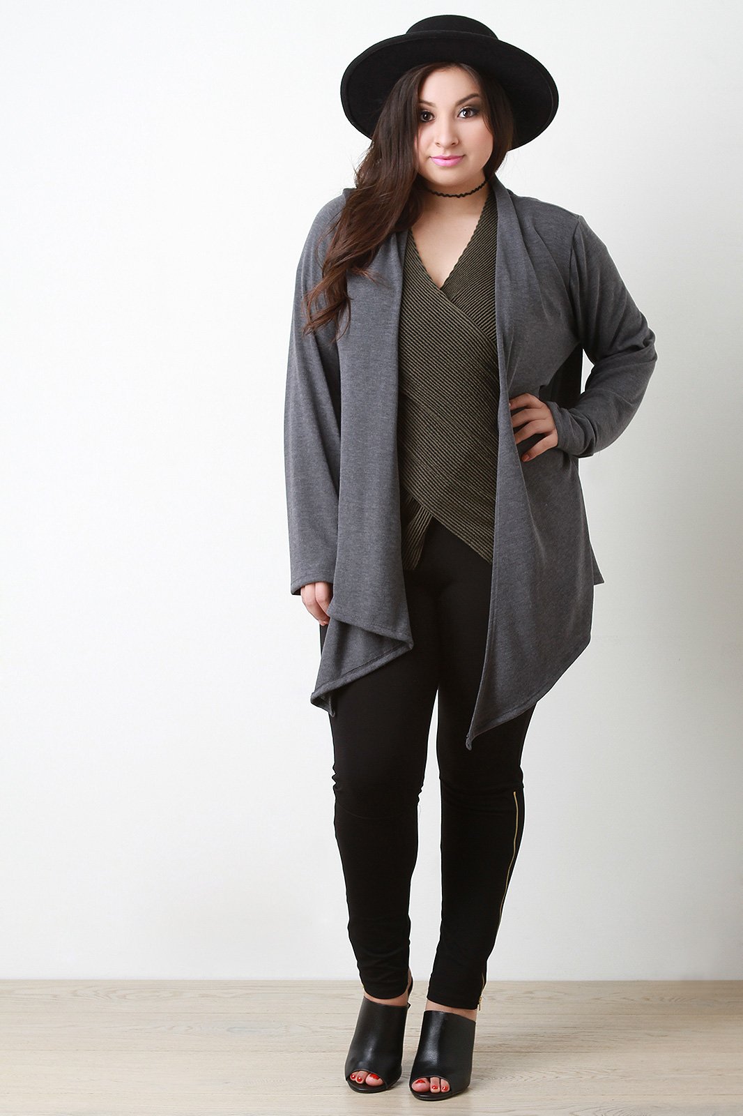 Open Front Draped Cardigan