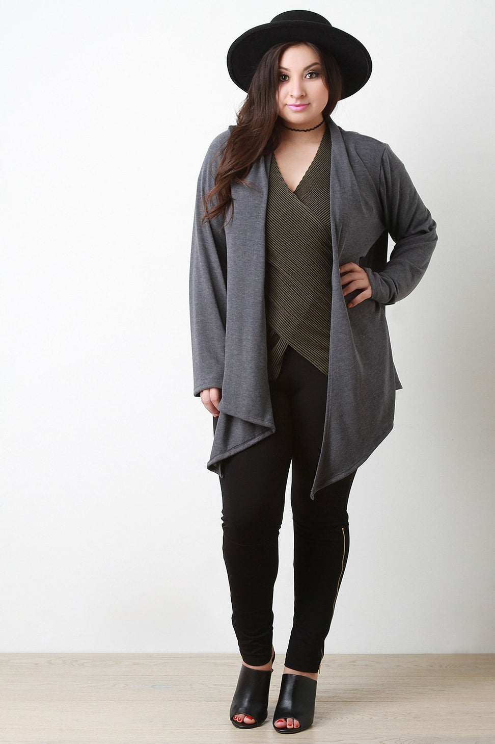 Open Front Draped Cardigan
