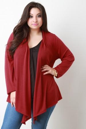 Open Front Draped Cardigan