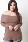 Rib Knit Wide Fold Off-The-Shoulder Top