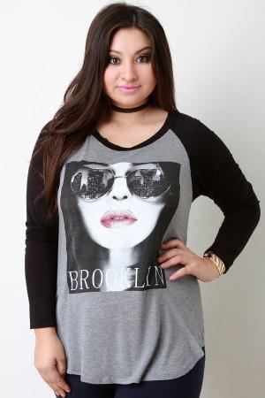 Brooklyn Girl Long Sleeve Baseball Tee