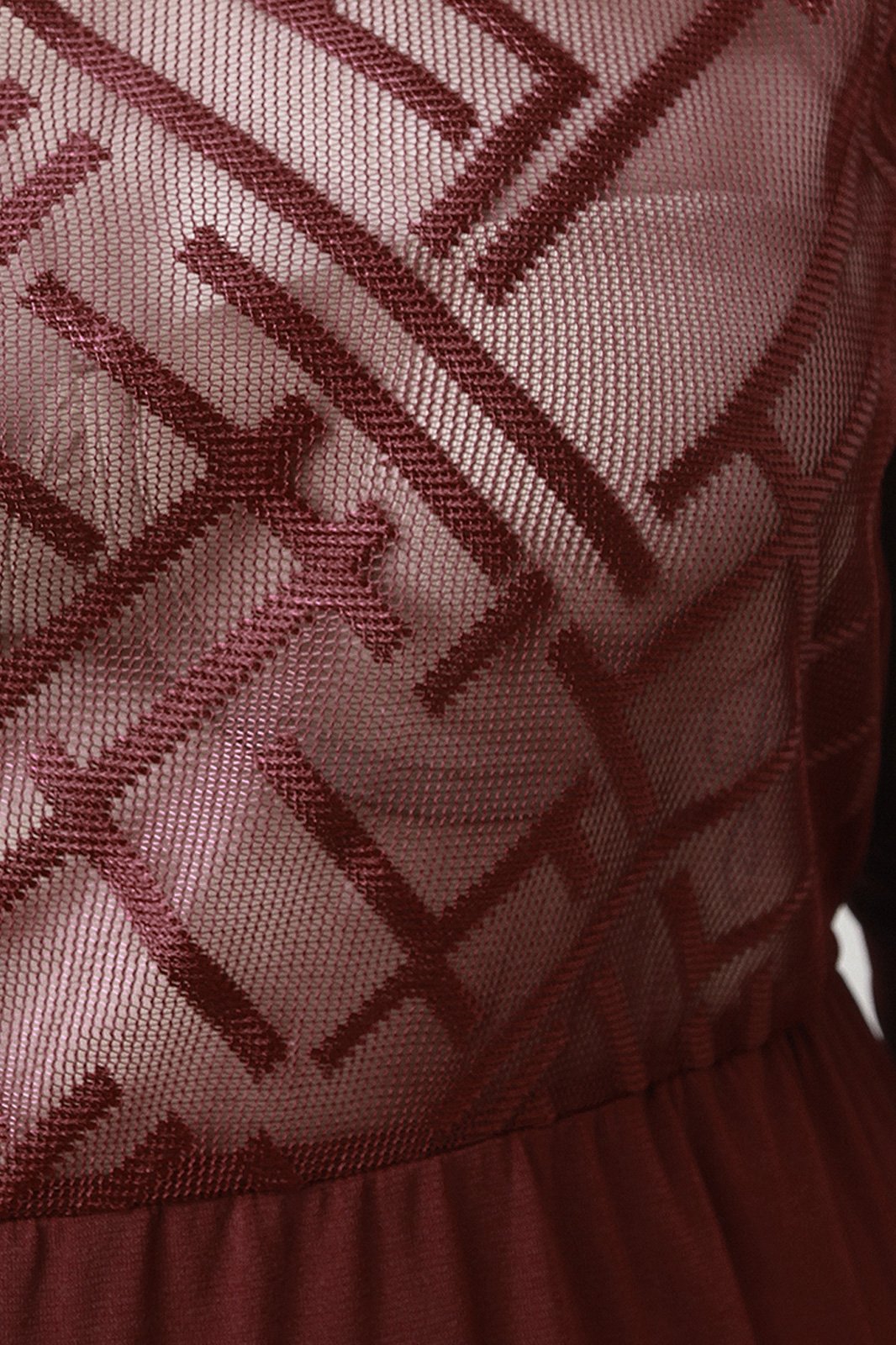 Geo Pattern Mesh Long Sleeves Jumpsuit - NoveltyOne