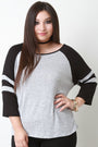 Contrast Knits Baseball Tee