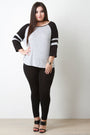 Contrast Knits Baseball Tee