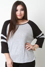 Contrast Knits Baseball Tee